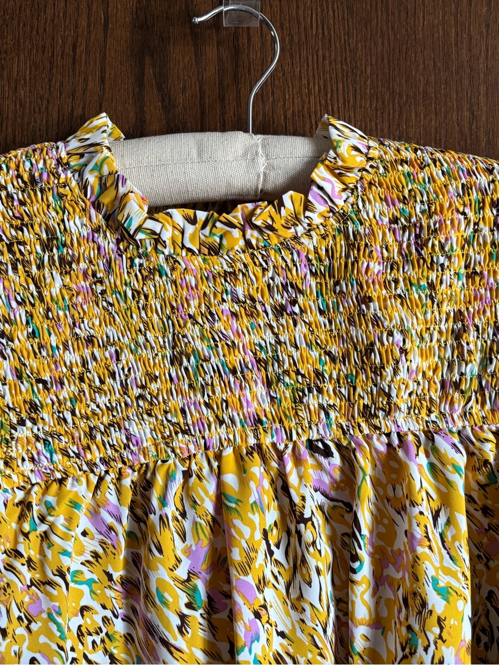 Yellow Floral Smocked Women’s Skirt Jodifl. Small - Picture 3 of 8